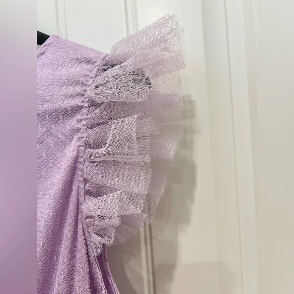 Gorgeous Lavender Tiered Tulle Dress Size M - Picture 8 of 10